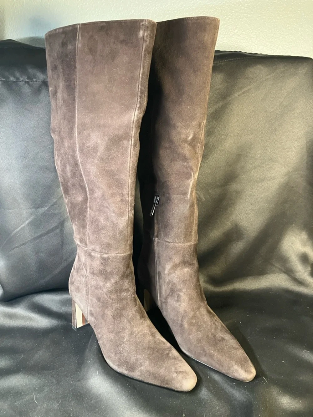Sam Edelman Sylvia Wide Calf Knee High Boot, 6.5M, Chocolate Brown Suede